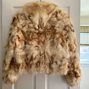 Real fox,  size large, hip length cream and Amber, been worn twice